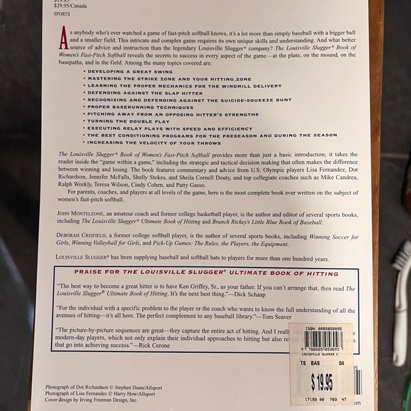 Softball Louisville Slugger Complete Book of Women’s Fast-Pitch Softball - Picture 2 of 2